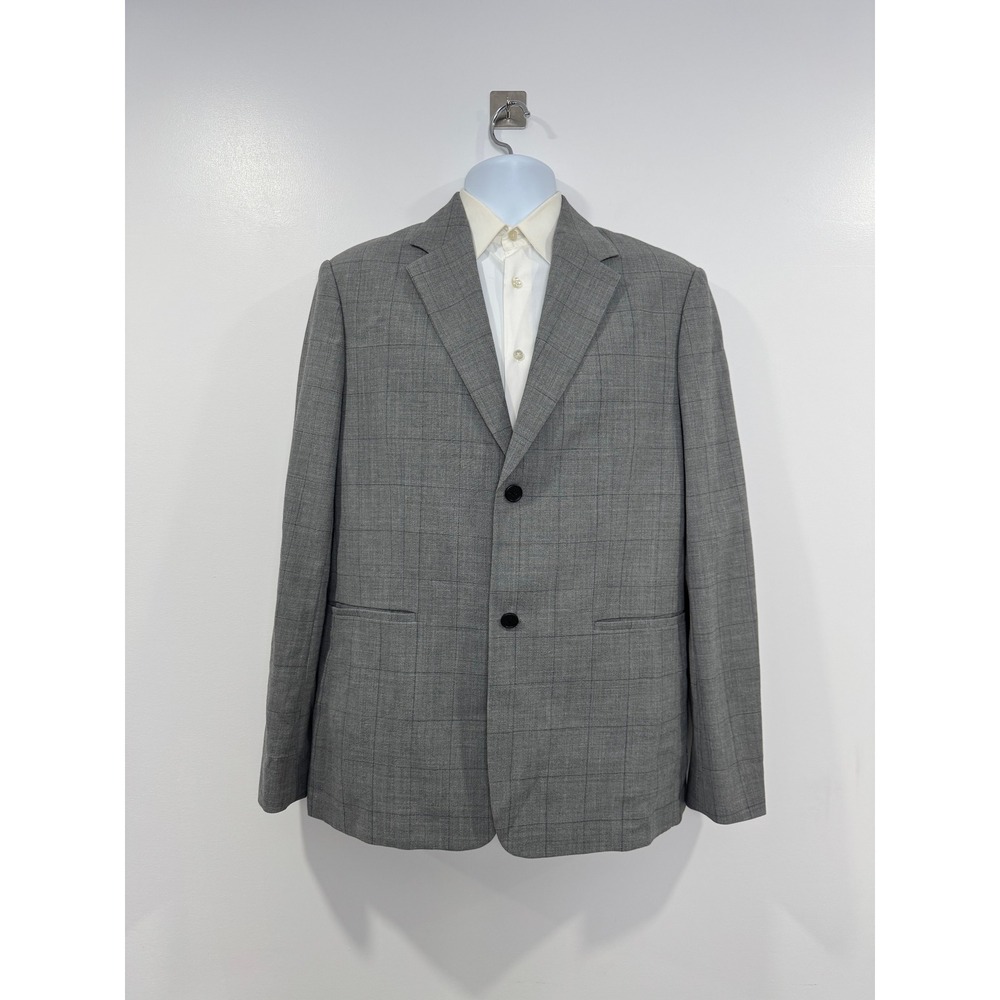 Theory Men Grey Eldridge W HL Charcoal Check Blazer Sport Coat 40